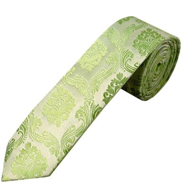 Sage Green Paisley Skinny Men's Tie