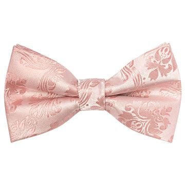 Pre Tied Rose Quartz Paisley Boys Bow Tie Age 8-11