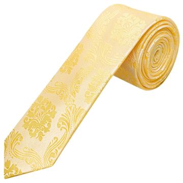 Gold Paisley Skinny Men's Tie