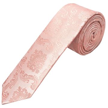 Rose Quartz Paisley Skinny Men's Tie