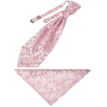 Dusty Pink Floral Men's Cravat Tie and Pocket Square Set