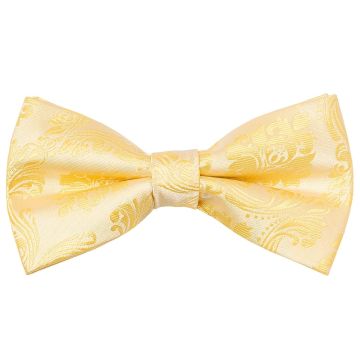 Pre Tied Gold Paisley Boys Bow Tie Age 8-11