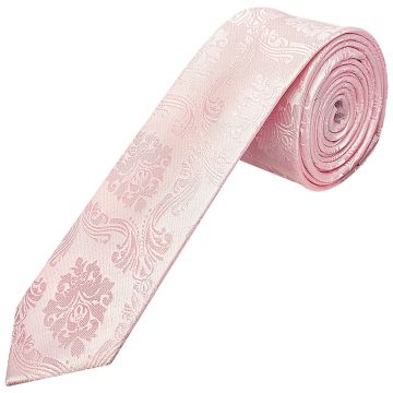 Blush Pink Paisley Skinny Boys Tie