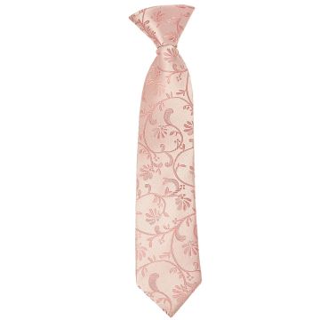 Pre Tied Rose Gold Floral Boys Tie Age 4-7