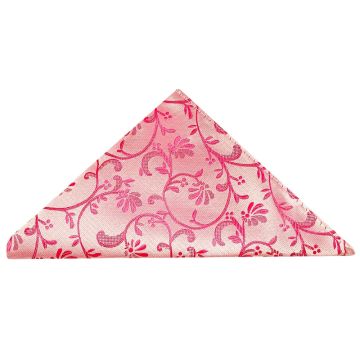 Light Coral Pink Floral Pocket Square