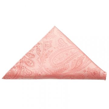 END OF SEASON STOCK Light Pink Paisley Pocket Square