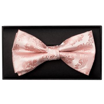 Rose Quartz Paisley Handmade Mens Bow Tie