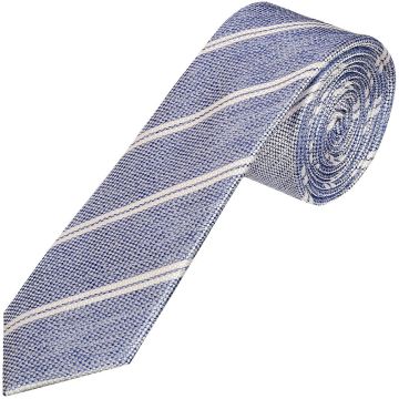 Light Blue Stripe Skinny Men's Silk Tie