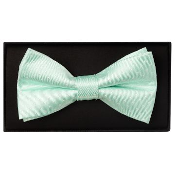 Mint Polka Dot Mens Bow Tie