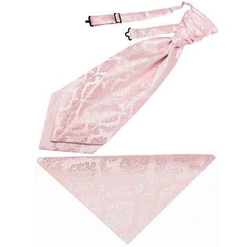 Blush Pink Paisley Men's Cravat Tie and Pocket Square Set