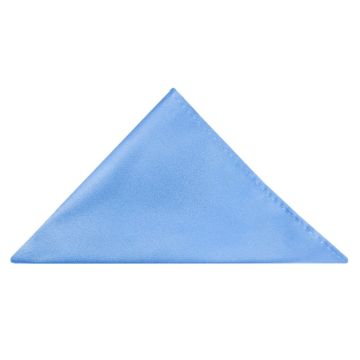Plain Satin Steel Blue Pocket Square