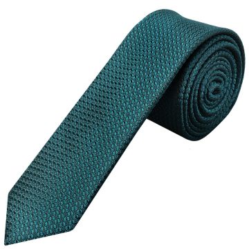 Teal Textured Skinny Tie 
