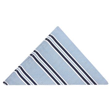 Blue Twin Stripe Pocket Square