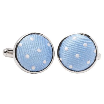 Light Blue Polka Dot Cufflinks