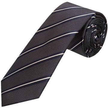 Navy Fine Stripe Classic Men's Silk Tie