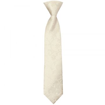 Pre Tied Ivory Floral Boys Tie Age 4-7