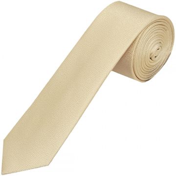 Plain Champagne Textured Silk Skinny Men's Tie