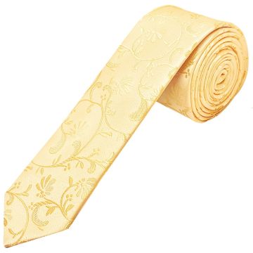 Gold Floral Skinny Men's Tie