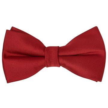 Pre Tied Red Wine Satin Boys Bow Tie Age 8-11