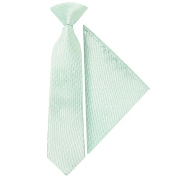Pre Tied Mint and White Polka Dot Boys Tie and Pocket Square Set Age 4-7