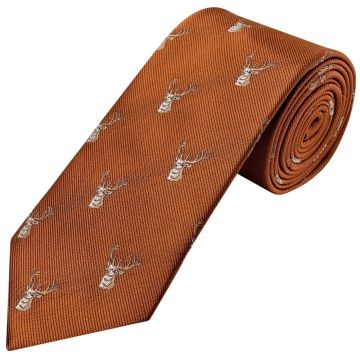 Burnt Orange Deer Head Classic Men's Tie