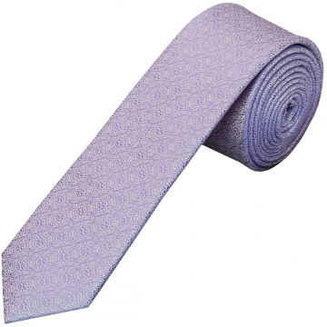 Purple Self Floral Textured Silk Skinny Men's Tie