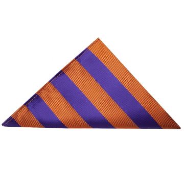 Purple and Orange Striped Pocket Square