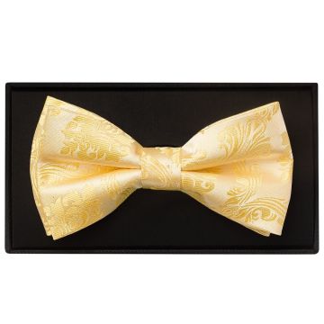 Gold Paisley Handmade Mens Bow Tie