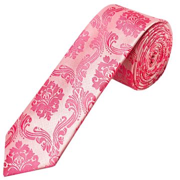 Light Coral Paisley Skinny Boys Tie