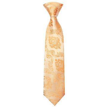 Pre Tied Peach Paisley Boys Tie Age 4-7