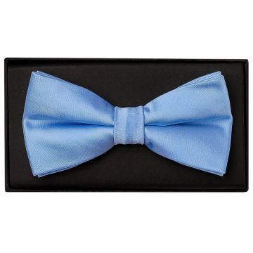 Plain Steel Blue Satin Handmade Mens Bow Tie