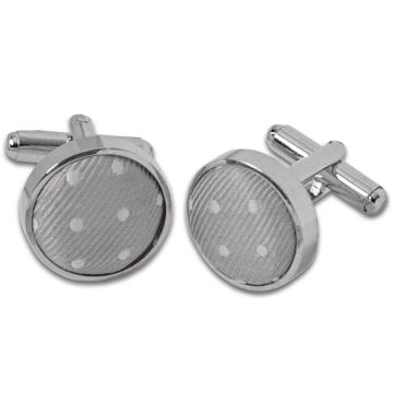 Silver Polka Dot Cufflinks