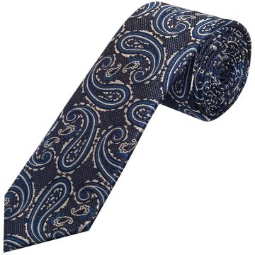 Navy Paisley Classic Men's Silk Tie