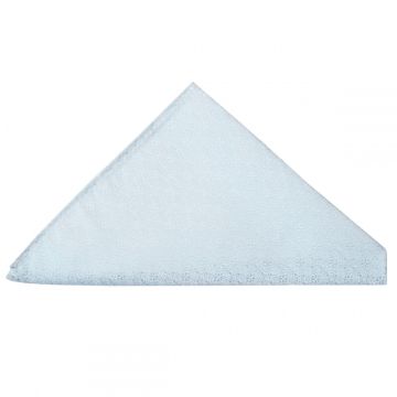 Light Blue Self Floral Textured Silk Pocket Square