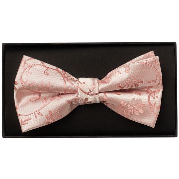 Rose Gold Floral Handmade Mens Bow Tie