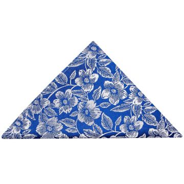 Royal Blue Floral Silk Pocket Square