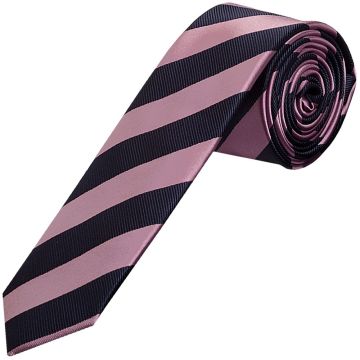 Navy and Lilac Striped Skinny Men's Tie