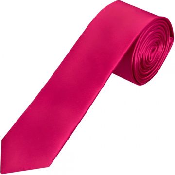 Plain Cerise Pink Satin Skinny Men's Tie