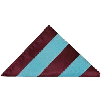 Claret and Blue Striped Pocket Square