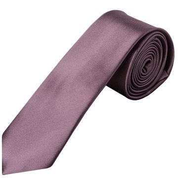Plain Mauve Satin Skinny Boys Tie