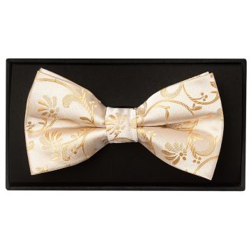 Caramel Floral Handmade Mens Bow Tie