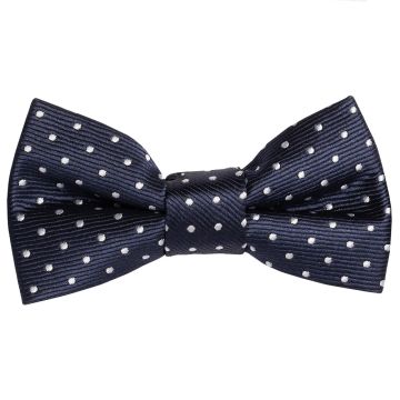 Pre Tied Navy Polka Dot Boys Bow Tie Age 18 Months -3 Years