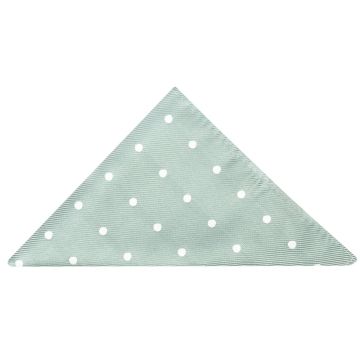 Light Green Large White Spot Pocket Square