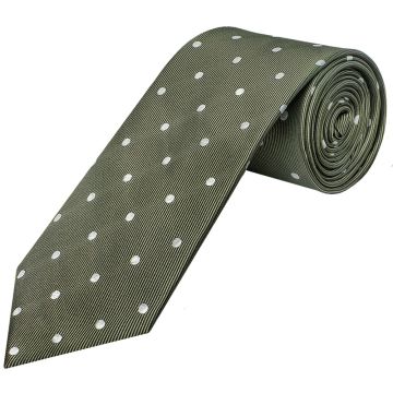 Olive Large White Spot Classic Men's Tie