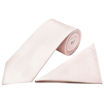 Blush Polka Dot Classic Men's Tie and Pocket Square Set