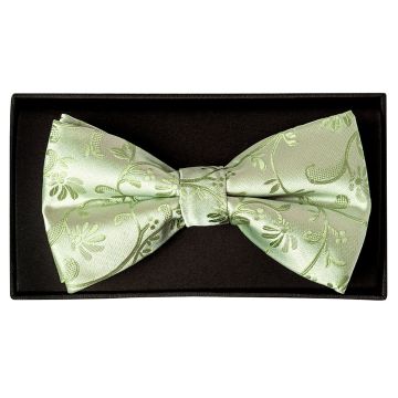 Sage Green Floral Handmade Mens Bow Tie