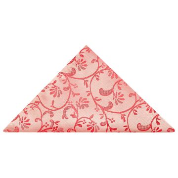 Coral Pink Floral Pocket Square