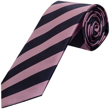 Navy and Lilac Striped Classic Men's Tie