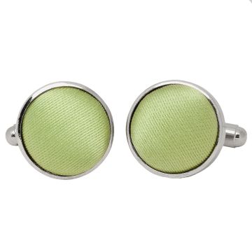 Plain Light Sage Satin Cufflinks