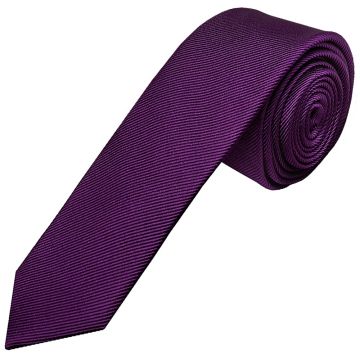 Purple Silk Twill Skinny Mens Tie